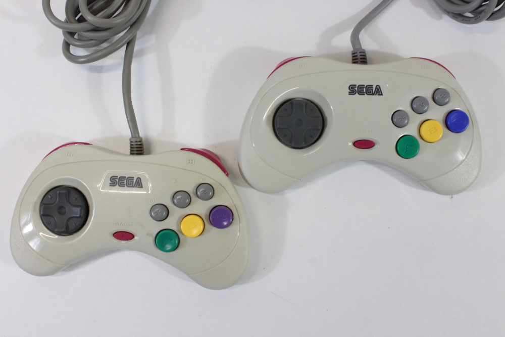Lot of 2 Official Sega Saturn White Controllers HSS-0101 (B) SEGA Saturn SS