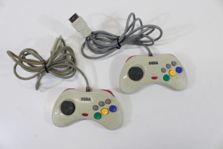 Lot of 2 Official Sega Saturn White Controllers HSS-0101 (C) SEGA Saturn SS