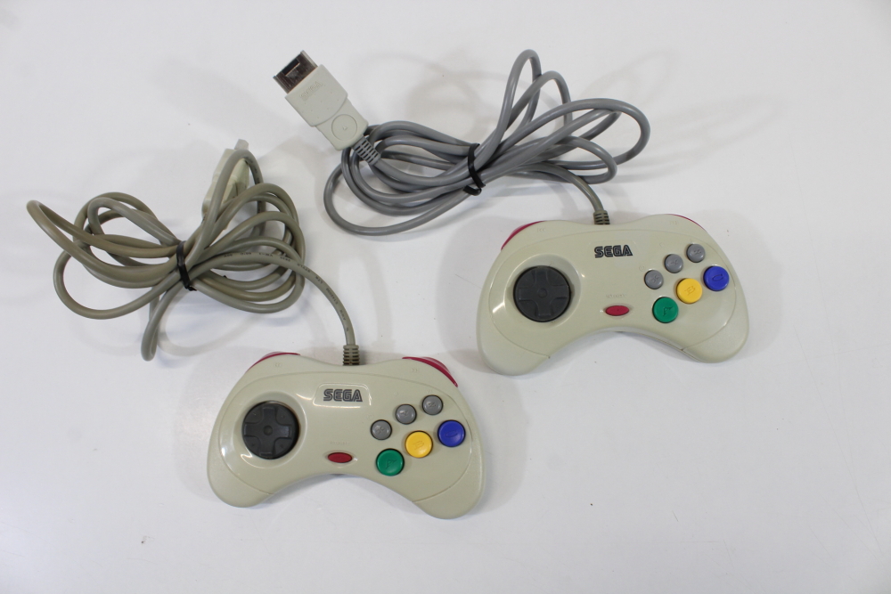 Lot of 2 Official Sega Saturn White Controllers HSS-0101 (C) SEGA Saturn SS