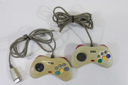 Lot of 2 Official Sega Saturn White Controllers HSS-0101 (C) SEGA Saturn SS