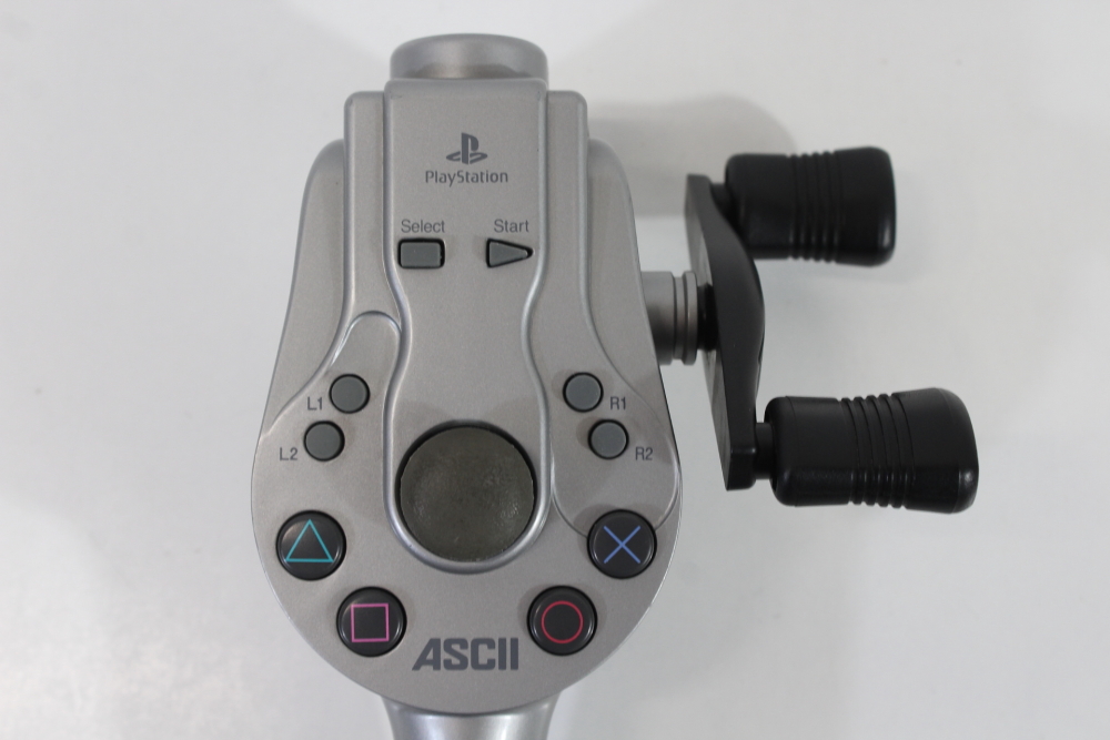 ASCII SLPH 00100 Tsuricon Fishing Controller Silver Playstation PS1 PS2 / 2 PS2 (B)