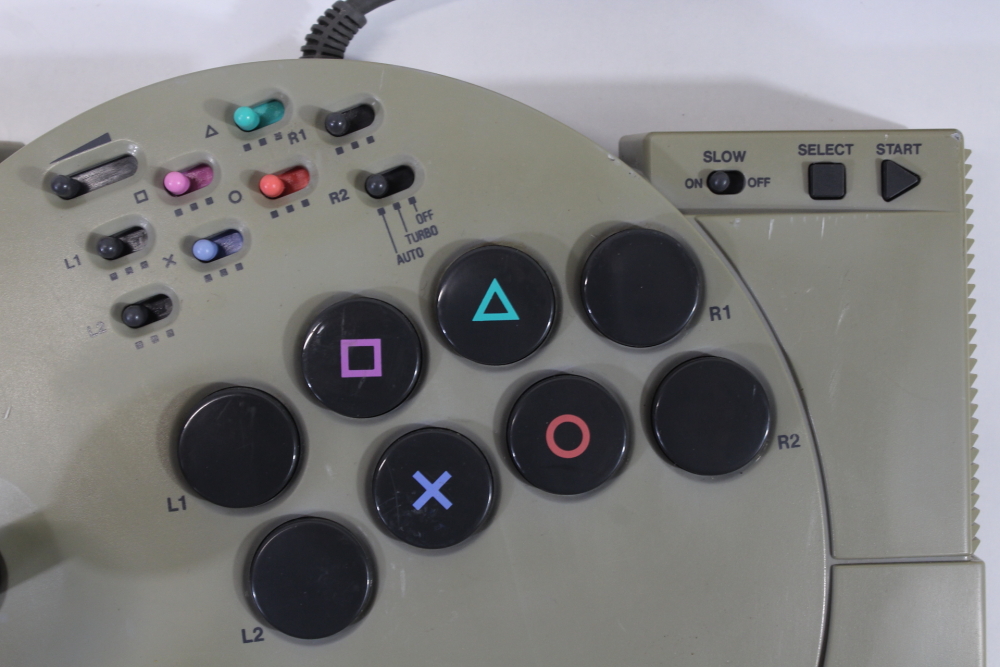 ASCII Fighter Stick V Arcade Joystick Controller ASC-0501J (B, Discolored) Playstation PS1
