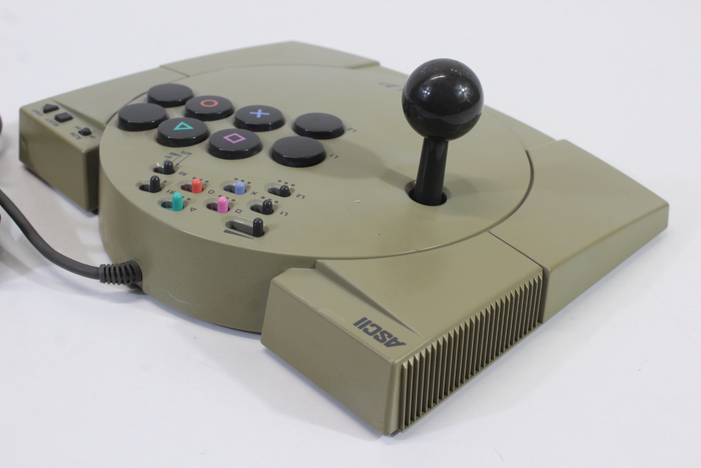 ASCII Fighter Stick V Arcade Joystick Controller ASC-0501J (B, Discolored) Playstation PS1