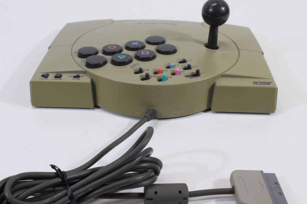 ASCII Fighter Stick V Arcade Joystick Controller ASC-0501J (B, Discolored) Playstation PS1
