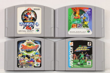 Lot of 4 Mario Kart 64 Pokemon Stadium King of Pro Baseball J. League Soccer (B) Nintendo 64 N64