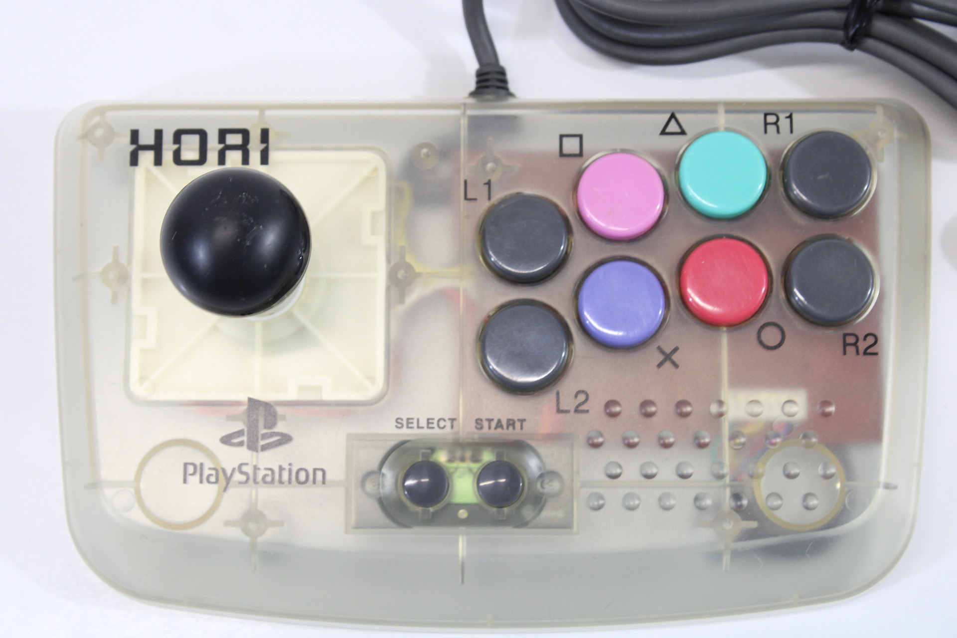 Hori Compact Joystick HPS-29 Clear White Controller (B) PlayStation PS2