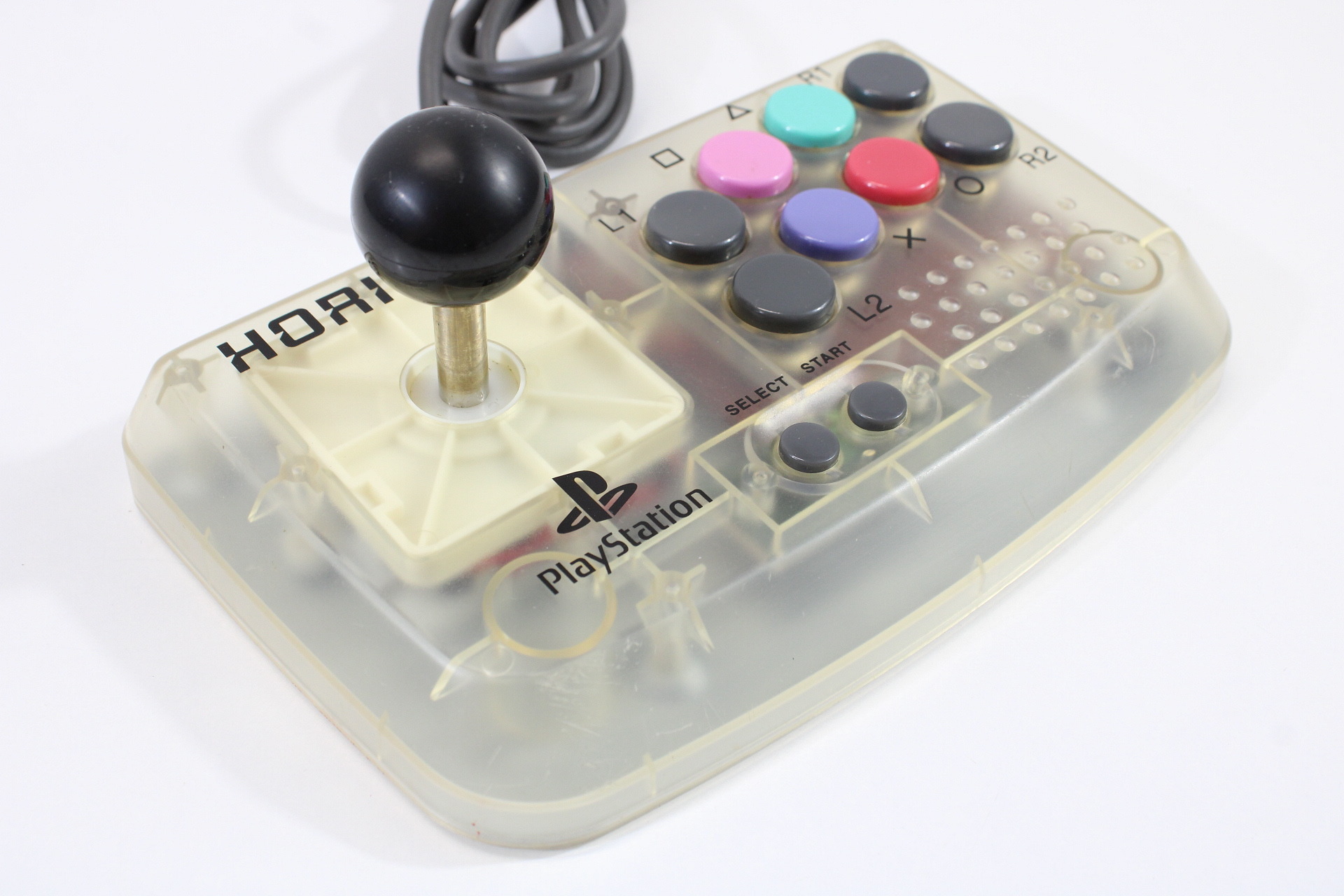 Hori Compact Joystick HPS-29 Clear White Controller (B) PlayStation PS2