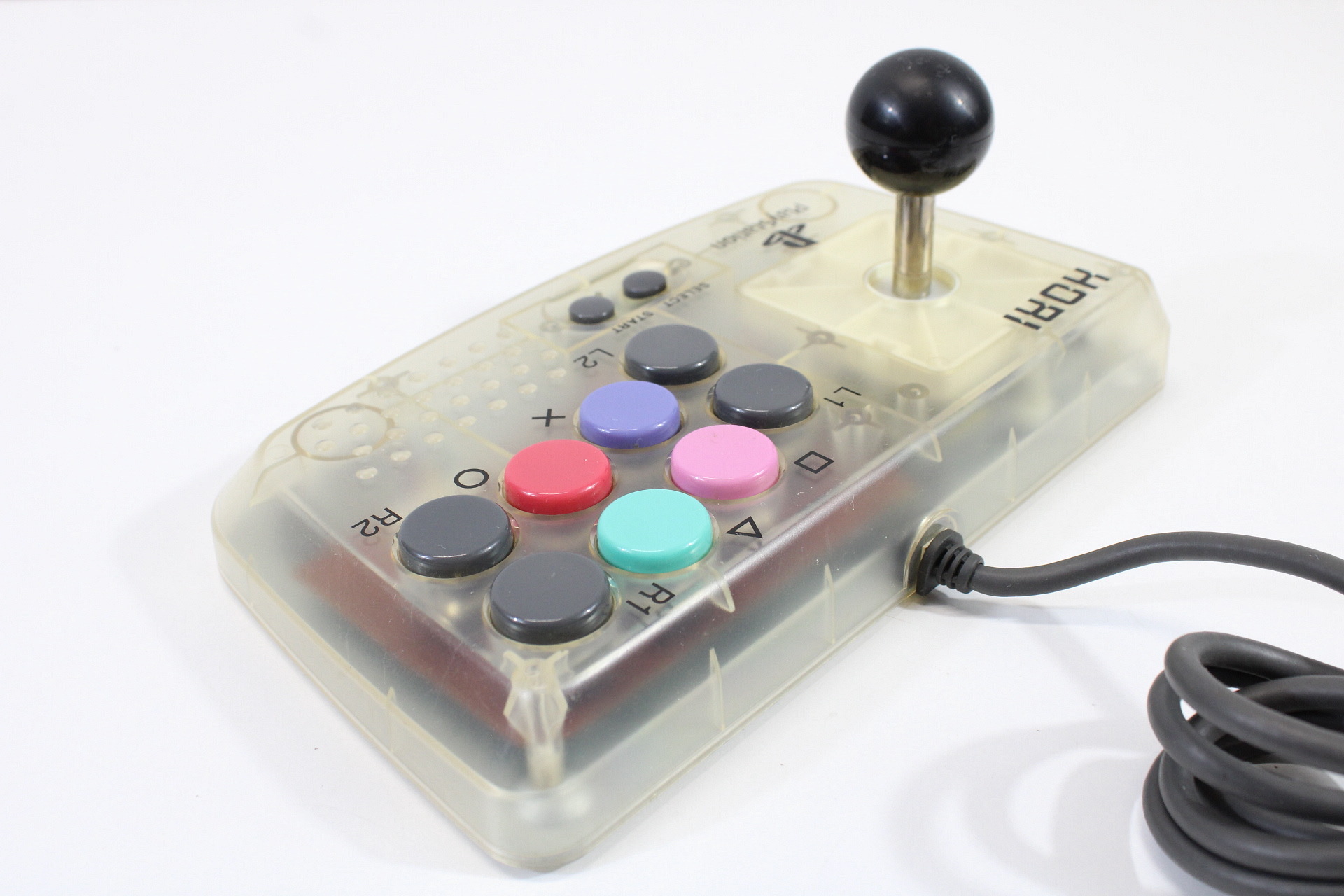 Hori Compact Joystick HPS-29 Clear White Controller (B) PlayStation PS2