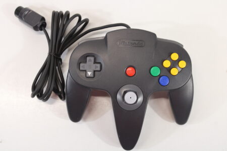 Official Nintendo 64 Black Controller 9/10 Tight Stick TESTED N64 (B)