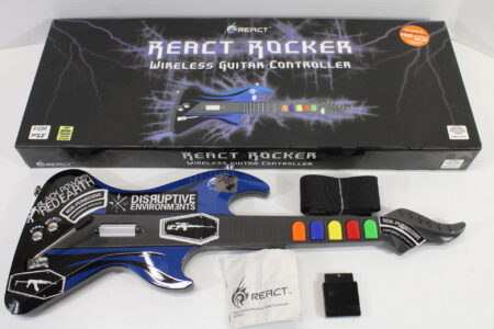 React Rocker Wireless Guitar Hero Controller RTPS241 Boxed with Receiver and Strap (B) PlayStation 2 PS2