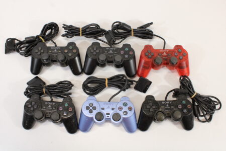Wholesale Lot of 6 Official PlayStation Analog / Dualshock 2 Controllers OEM PS PS2 (Uncleaned & Not Working Properly)