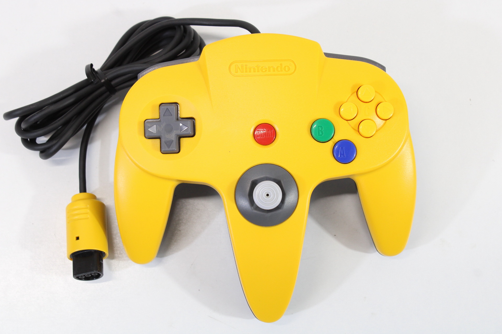 Official Nintendo 64 Controller Yellow x Black 9/10 Tight Stick N64 (B)