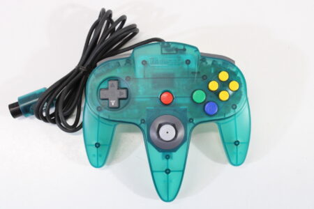 Official Nintendo 64 Ocean Ice Blue x Clear Controller 8/10 Stick N64 (B)