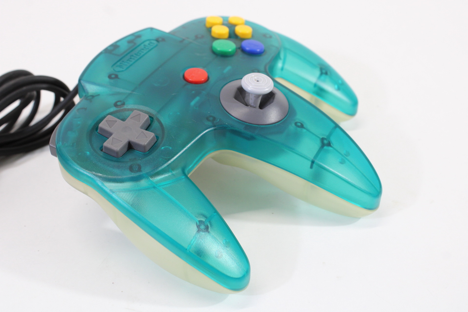 Official Nintendo 64 Ocean Ice Blue x Clear Controller 8/10 Stick N64 (B)