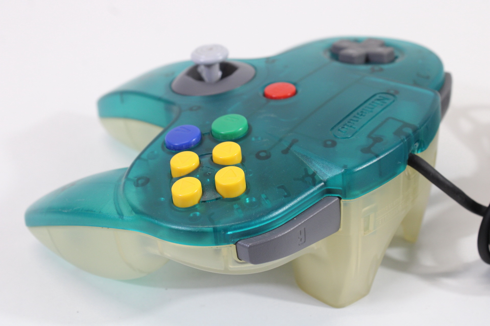 Official Nintendo 64 Ocean Ice Blue x Clear Controller 8/10 Stick N64 (B)