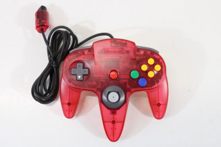 Official Nintendo 64 Controller Watermelon Red x Clear Back 10/10 Tight Stick N64 (B)