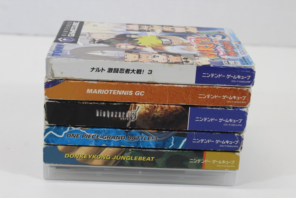Lot of 6 Nintendo GameCube Games Mario Tennis Naruto 3 Biohazard 0 Zero One Piece Grand Battle 3 Zatch Bell 2 Donkey Kong Jungle Beat (B) Nintendo GameCube GC