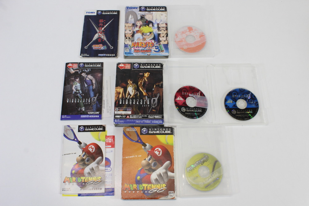 Lot of 6 Nintendo GameCube Games Mario Tennis Naruto 3 Biohazard 0 Zero One Piece Grand Battle 3 Zatch Bell 2 Donkey Kong Jungle Beat (B) Nintendo GameCube GC