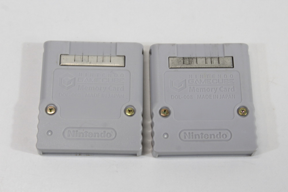 Lot of 2 Official Nintendo GameCube Memory Card 59 Blocks OEM DOL-008 (B)