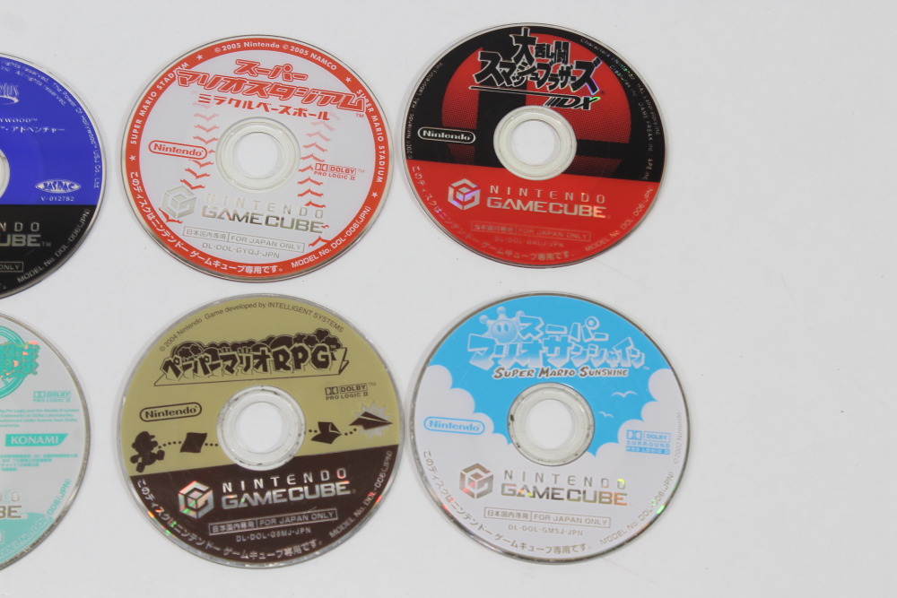 Lot of 6 Games Super Smash Bros DX Melee Paper Mario RPG Super Mario Sunshine Universal Studios Japan Mario Stadium Pawapuro 11 Discs Only (B) Nintendo GameCube GC