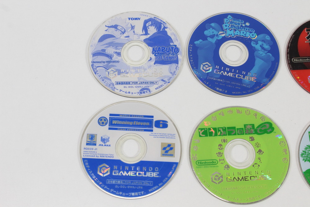 Lot of 6 Games Super Smash Bros DX Melee Dance Revolution with Mario Animal Crossing + e+ Winning Eleven Naruto Discs Only (B) Nintendo GameCube GC