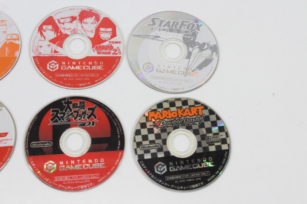 Lot of 6 Games Super Smash Bros DX Melee Mario Kart Double Dash Starfox Assault Naruto 2 3 Pawapuro 10 Discs Only (B) Nintendo GameCube GC