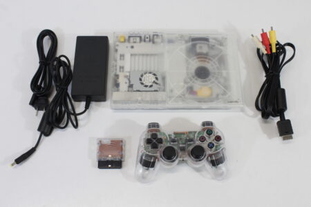 PS2 SCPH-75000 Slim Clear White Console Wireless Controller AV Cable AC Adapter (A) SONY PlayStation 2 PS2