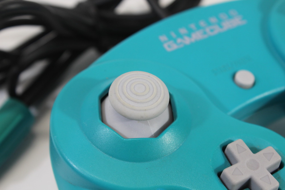 Official Nintendo Gamecube Controller Emerald Blue Teal OEM GC (B Discolored) Nintendo Gamecube GC