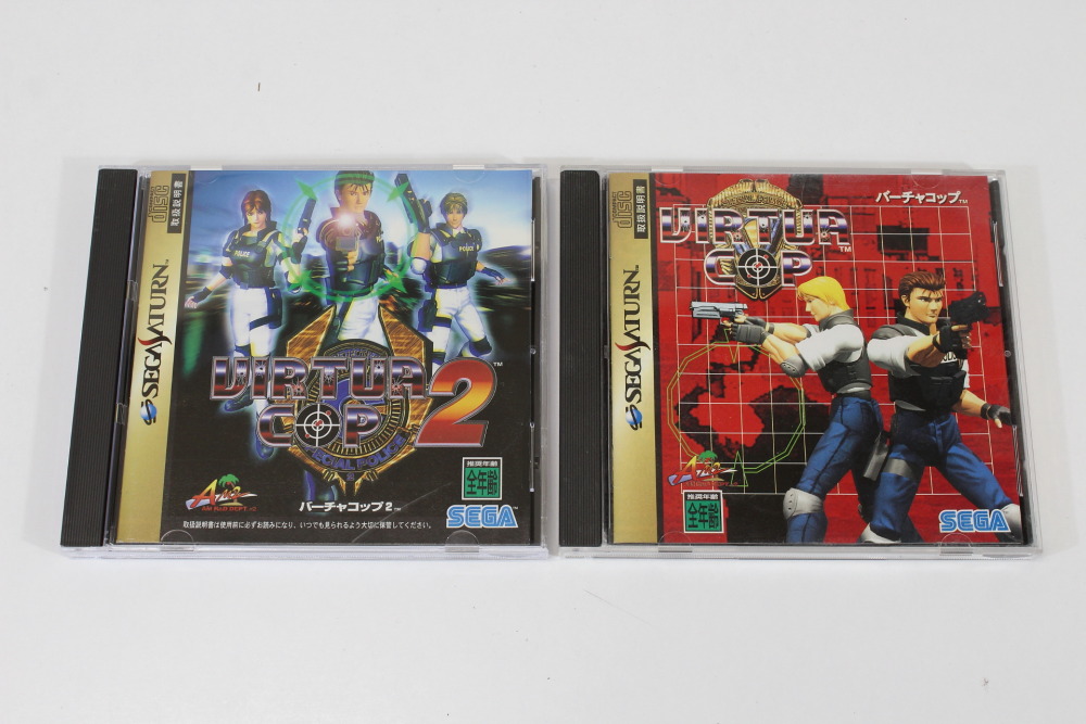 Lot of 2 Virtua Cop 1 & 2 for Light Gun CIB (B) SEGA Saturn SS