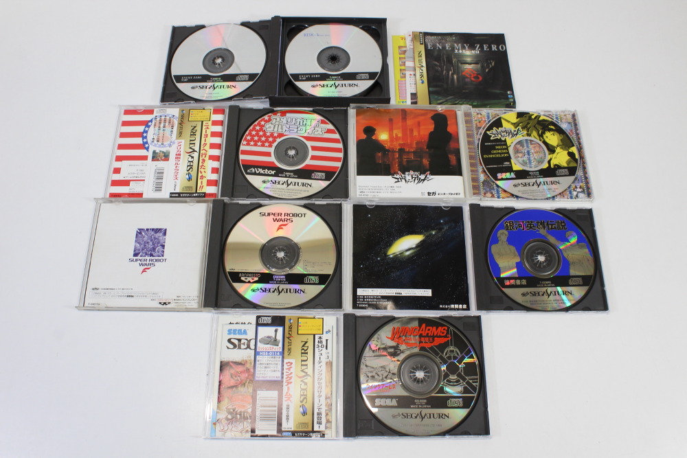 Lot of 6 Wingarms Enemy Zero Ginga Eiyuu Densetsu Evangelion Super Robot Wars F Ultra Quiz CIB (B) SEGA Saturn SS