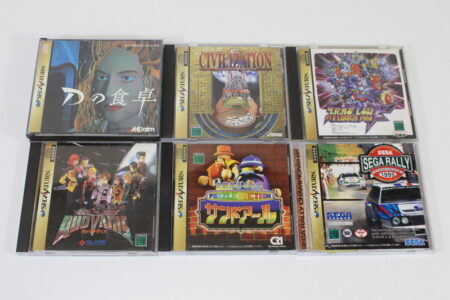Lot of 6 Sega Rally Championship D no Shokutaku 2Do Arukotowa Sandoahru Quo Vadis Civilization Super Robot Wars F CIB (B) SEGA Saturn SS