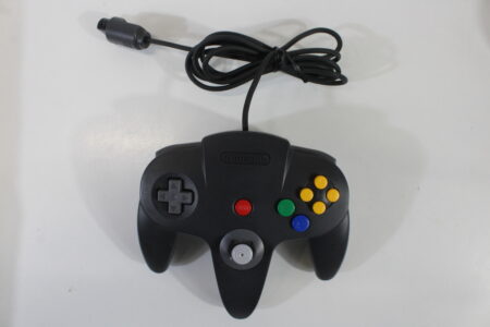Official Nintendo 64 Controller Black x Grey back 7/10 Tight Stick N64 (B)