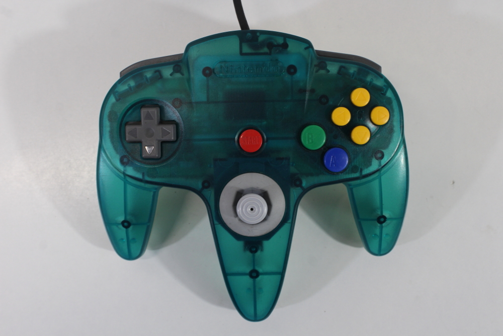 Official Nintendo 64 Controller Ice Blue x Clear Back 8/10 Tight Stick N64 (B)