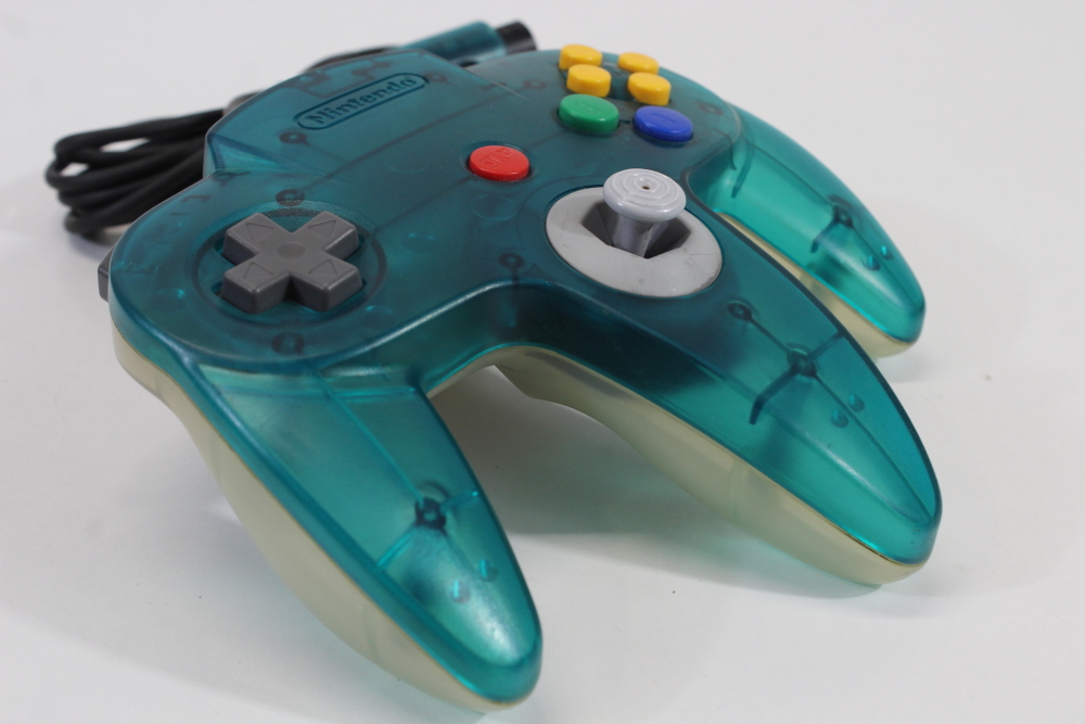 Official Nintendo 64 Controller Ice Blue x Clear Back 8/10 Tight Stick N64 (B)