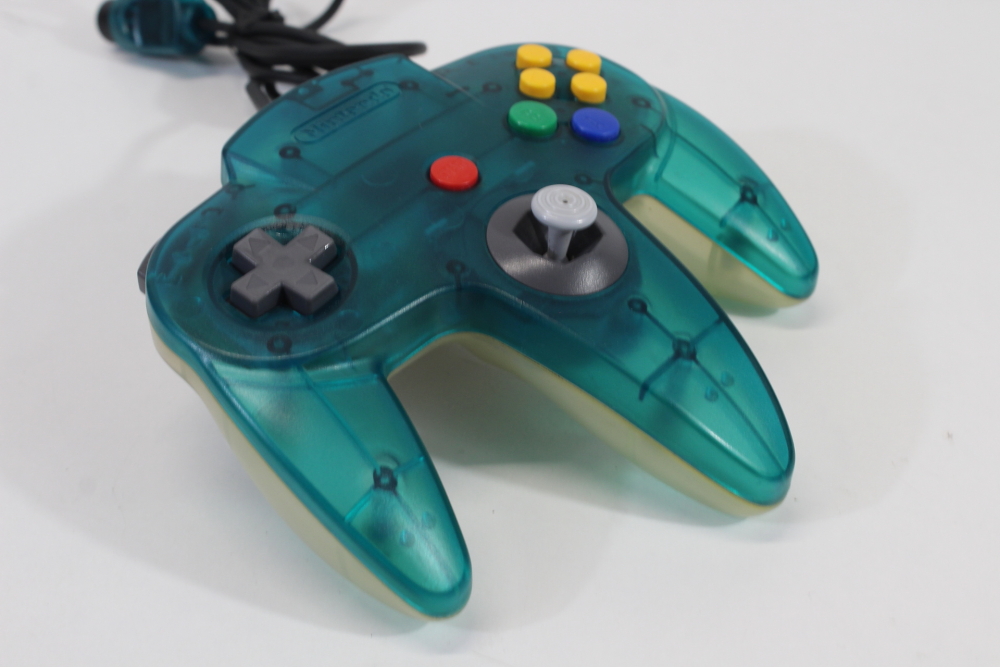 Official Nintendo 64 Controller Ice Blue x Clear Back 7/10 Stick N64 (B)