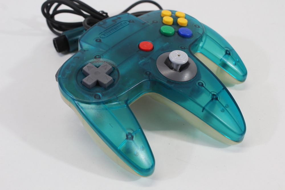 Official Nintendo 64 Controller Ice Blue x Clear Back 8/10 Tight Stick N64 (B)