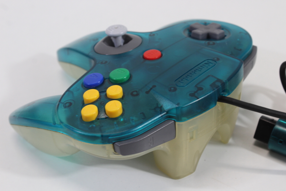 Official Nintendo 64 Controller Ice Blue x Clear Back 8/10 Tight Stick N64 (B)