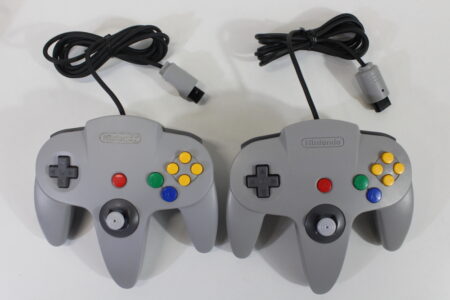 Lot of 2 Official Nintendo 64 Controller Gray 8/10 Tight OEM Stick N64 (B)