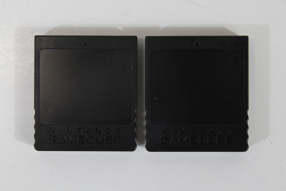 Lot of 2 Official Nintendo GameCube Black Memory Card 251 Blocks OEM DOL-014 (A)