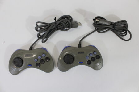 Lot of 2 Official Sega Saturn Gray Controllers HSS-0101 (C) SEGA Saturn SS