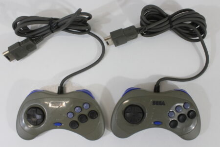 Lot of 2 Official Sega Saturn Gray Controllers HSS-0101 (C) SEGA Saturn SS