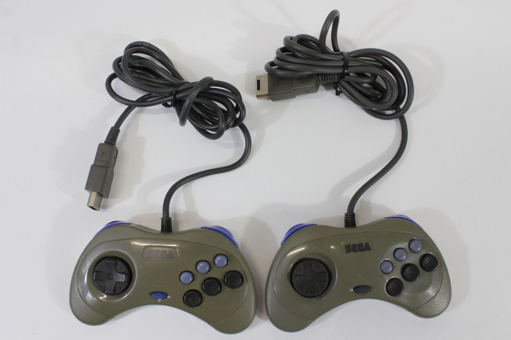 Lot of 2 Official Sega Saturn Gray Controllers HSS-0101 (C) SEGA Saturn SS