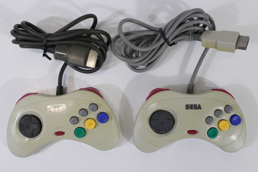 Lot of 2 Official Sega Saturn White Controllers HSS-0101 (C) SEGA Saturn SS