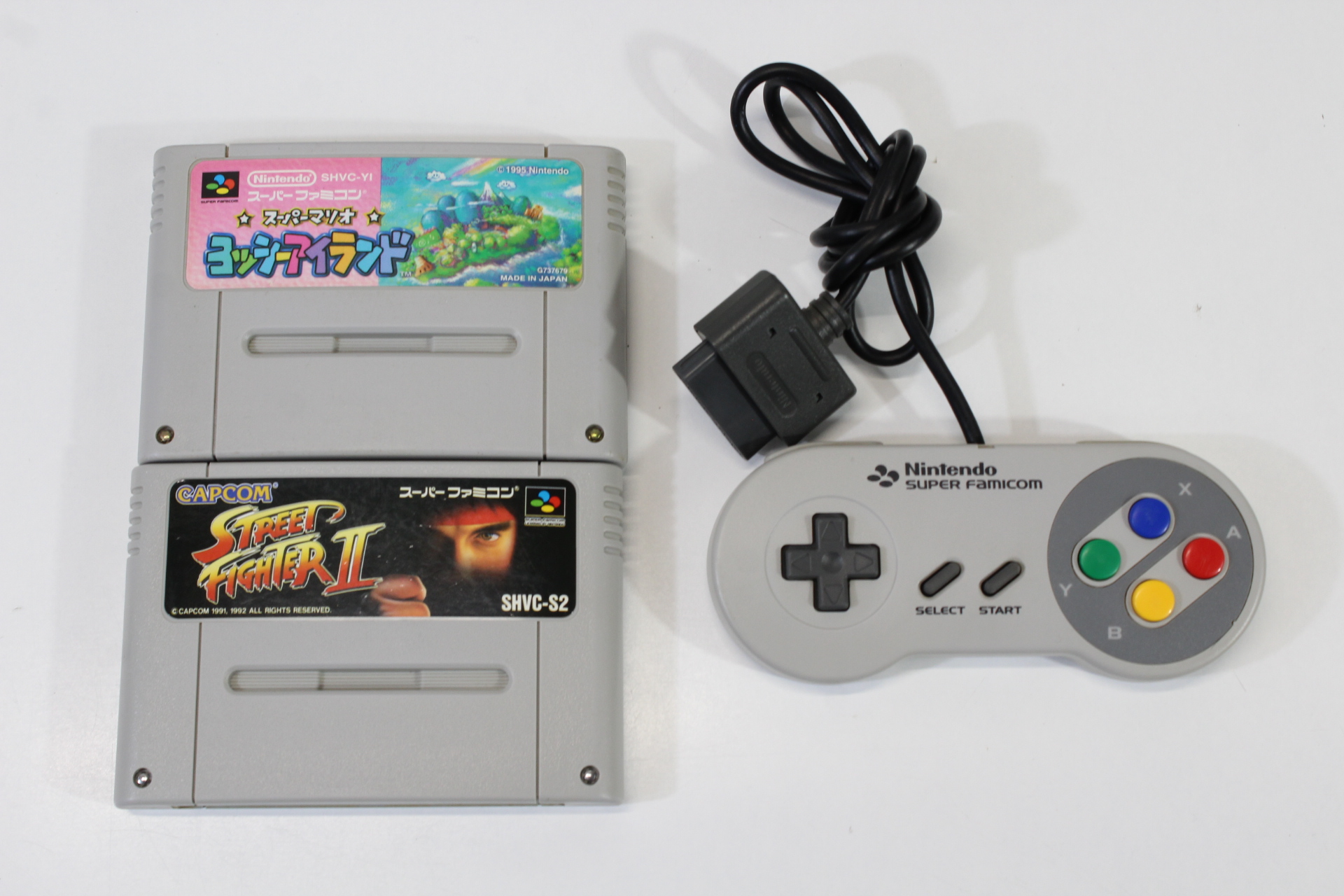Super Famicom Console Transparent Clear Black AC AV NTSC-J / NTSC-U/C White LED & Controller x1 Game x2 (A) Super Nintendo SNES Super Famicom SFC