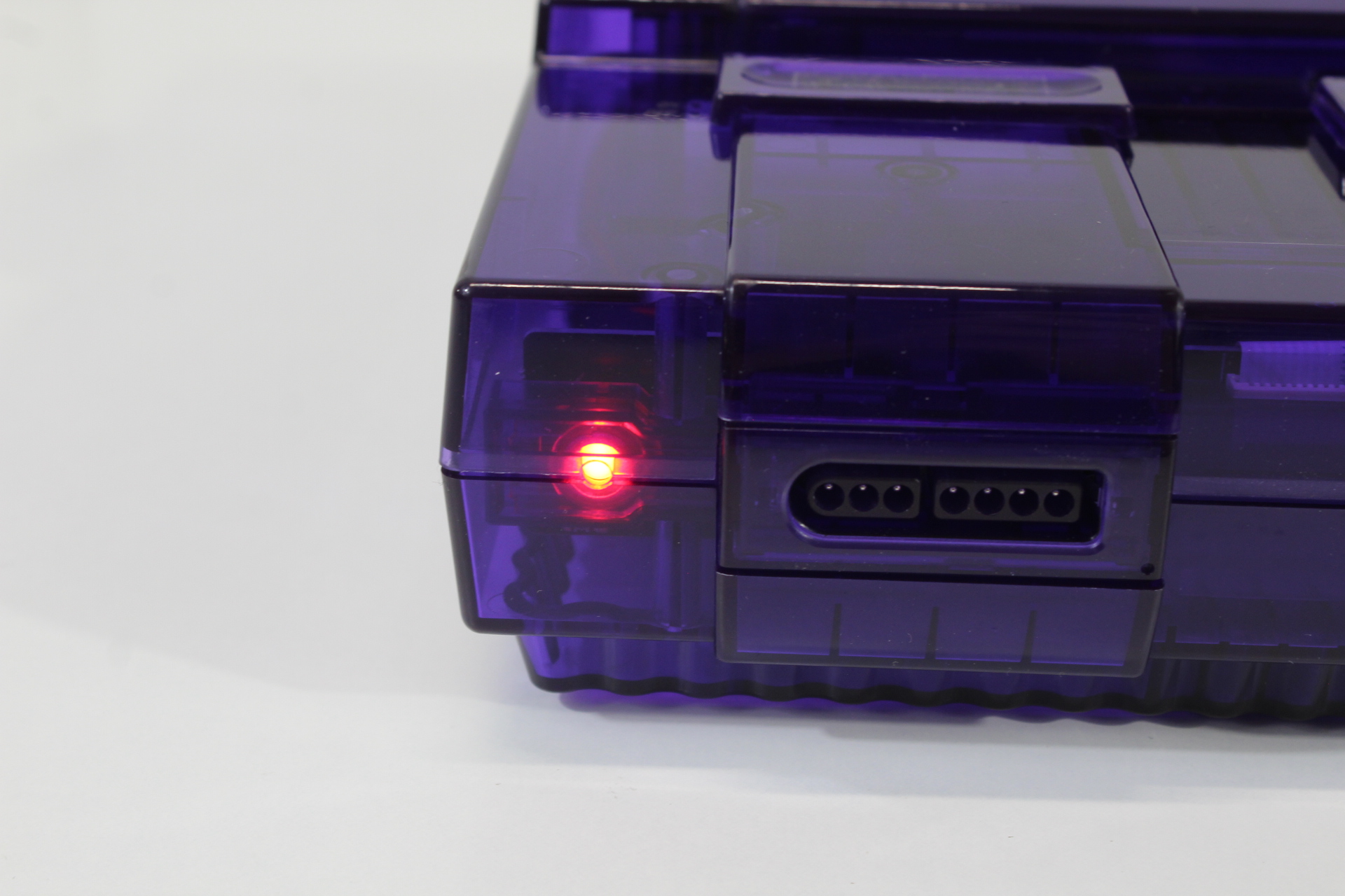 Super Nintendo Console Transparent Clear Purple AC AV Super Famicom Conversion Plays NTSC-U/C & NTSC-J & Controller x1 Game x2 (A) Super Nintendo SNES Super Famicom SFC