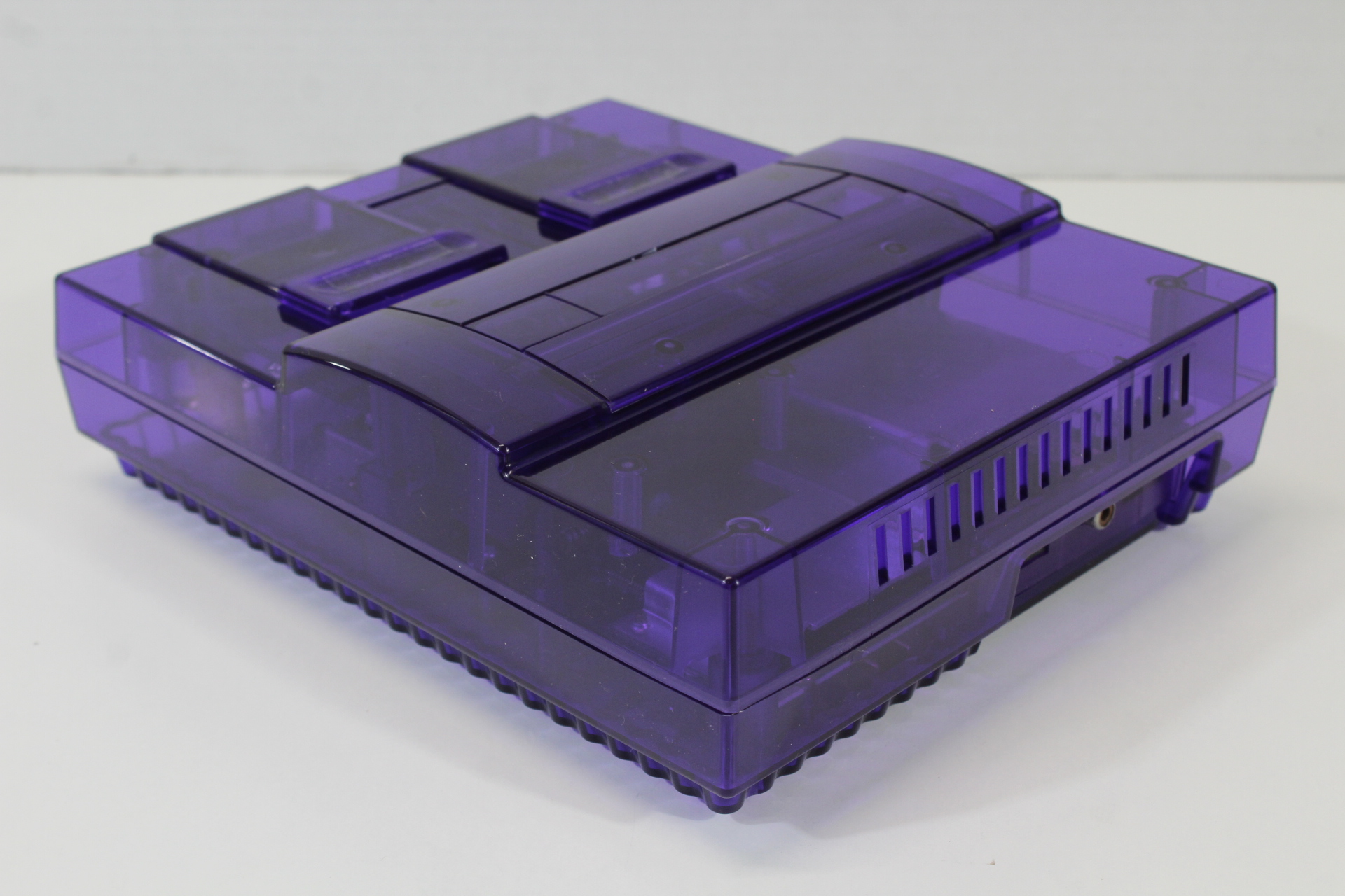 Super Nintendo Console Transparent Clear Purple AC AV Super Famicom Conversion Plays NTSC-U/C & NTSC-J & Controller x1 Game x2 (A) Super Nintendo SNES Super Famicom SFC