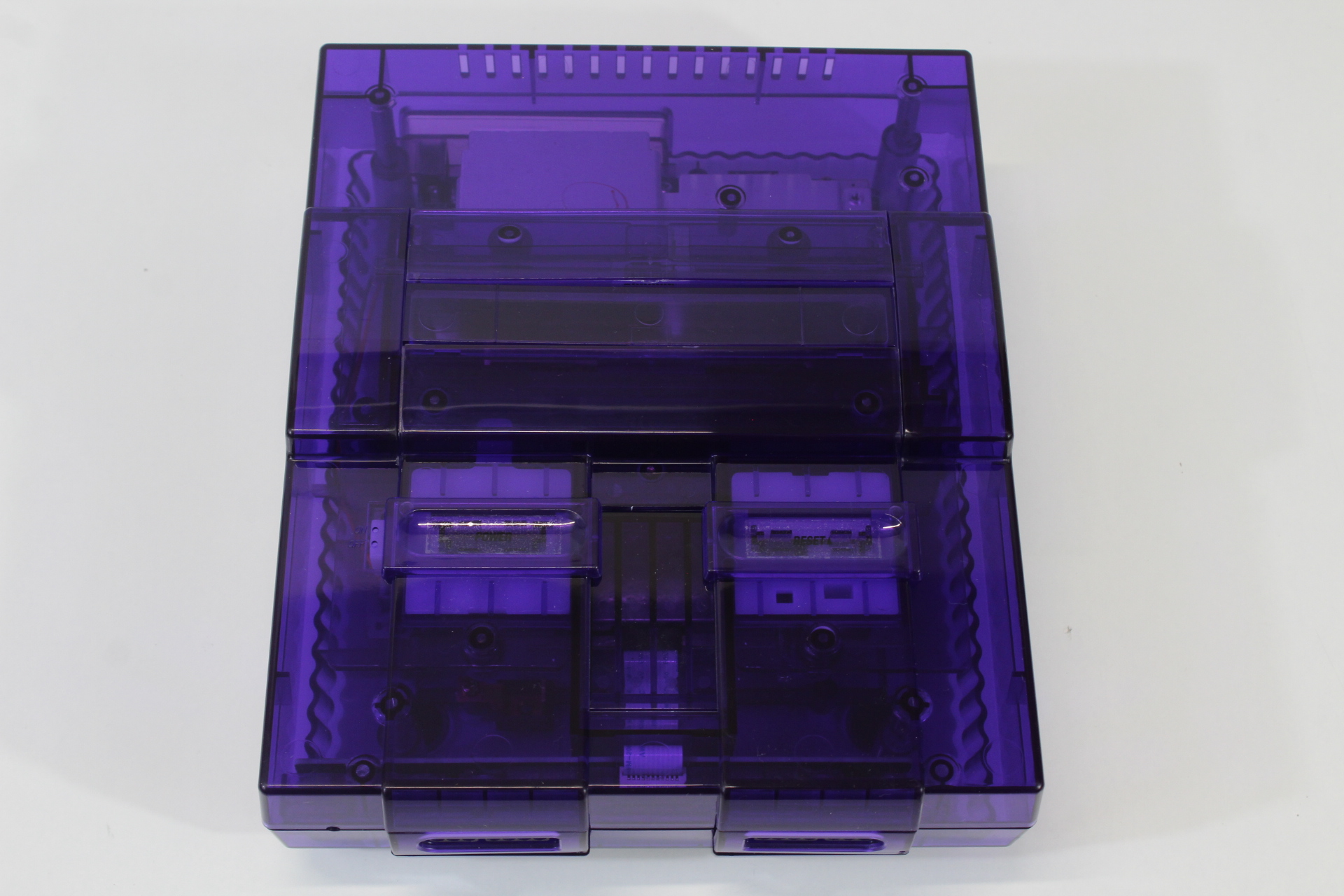 Super Nintendo Console Transparent Clear Purple AC AV Super Famicom Conversion Plays NTSC-U/C & NTSC-J & Controller x1 Game x2 (A) Super Nintendo SNES Super Famicom SFC