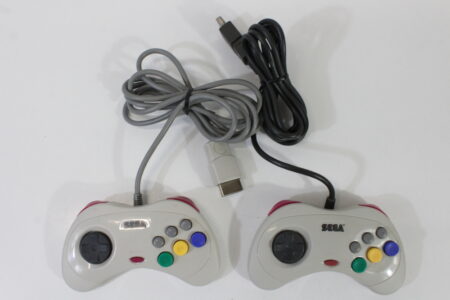 Lot of 2 Official Sega Saturn White Controllers HSS-0101 (C) SEGA Saturn SS