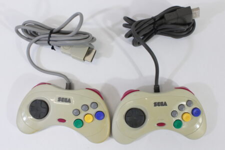 Lot of 2 Official Sega Saturn White Controllers HSS-0101 (C) SEGA Saturn SS