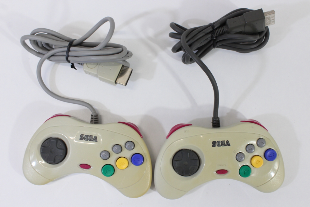 Lot of 2 Official Sega Saturn White Controllers HSS-0101 (C) SEGA Saturn SS